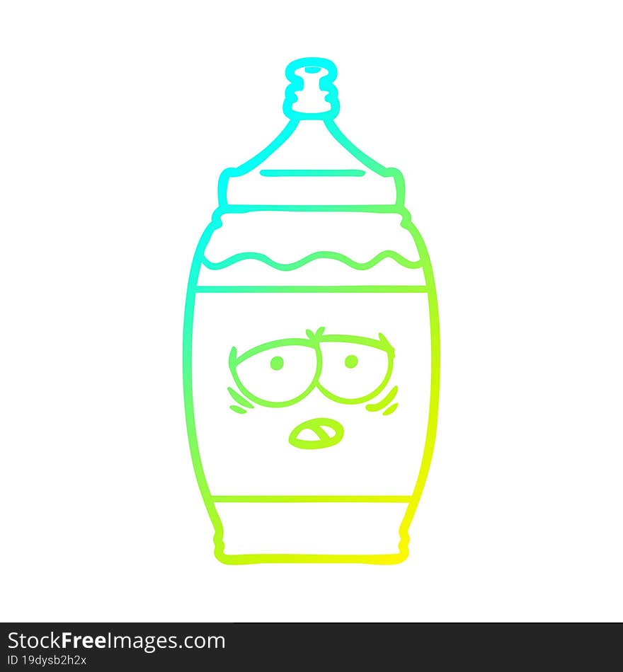 cold gradient line drawing cartoon sports drink