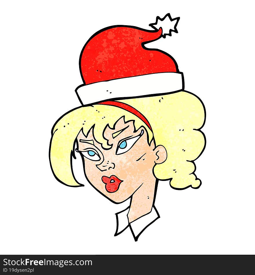 cartoon woman ready for christmas