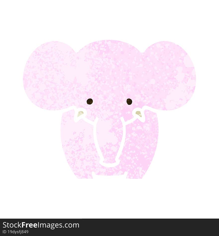 quirky retro illustration style cartoon elephant