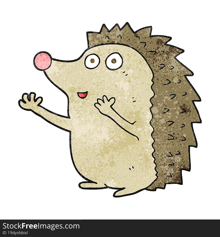 Textured Cartoon Cute Hedgehog