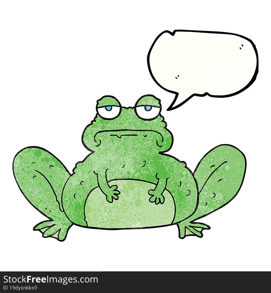 freehand speech bubble textured cartoon frog