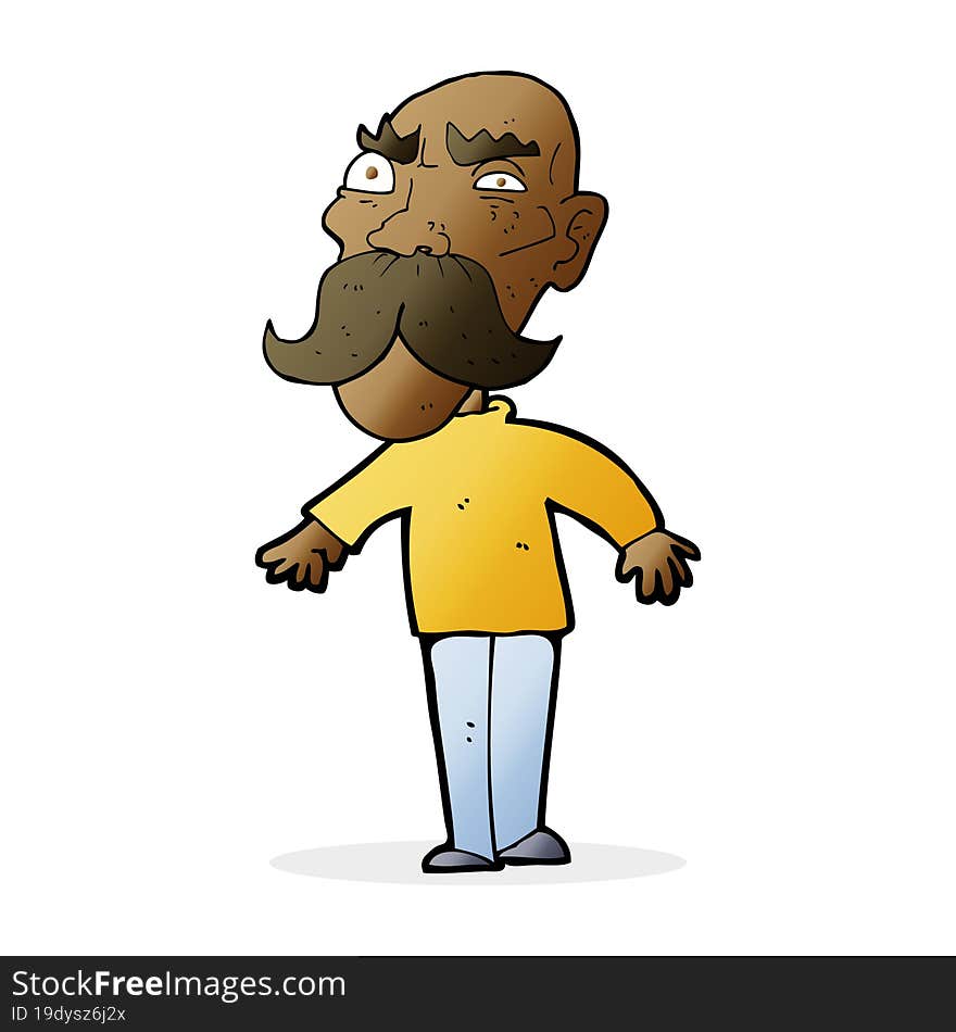 cartoon angry old man