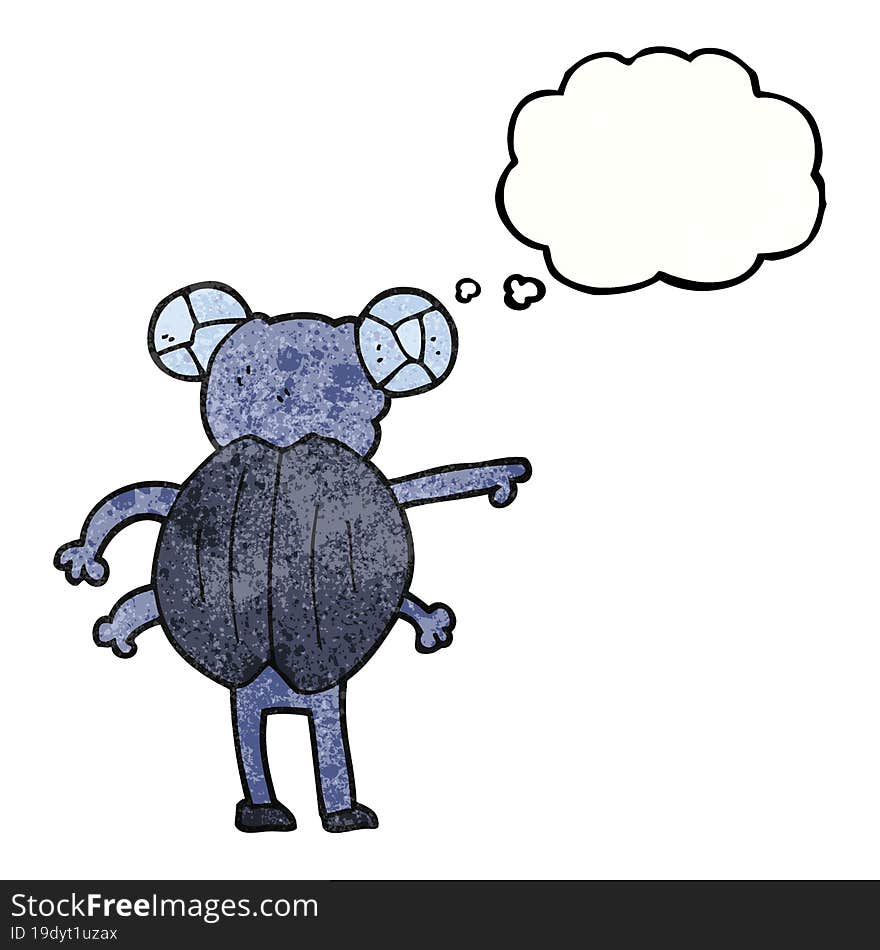 thought bubble textured cartoon pointing insect