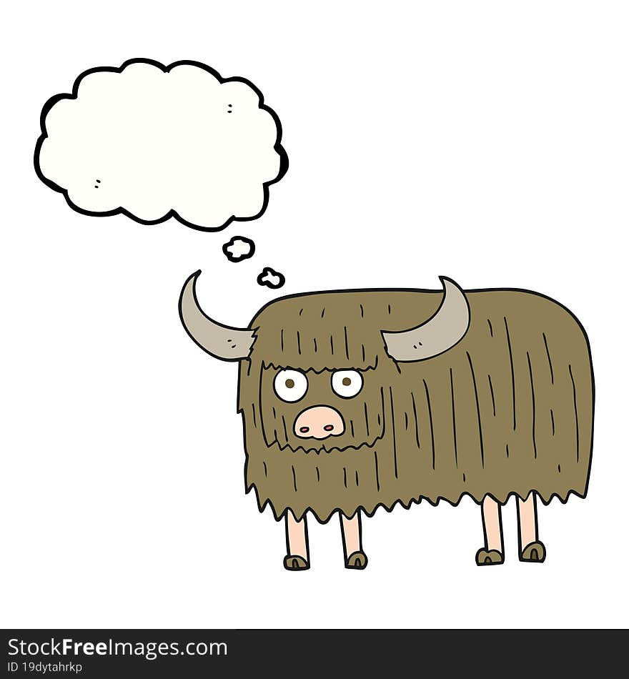 thought bubble cartoon hairy cow