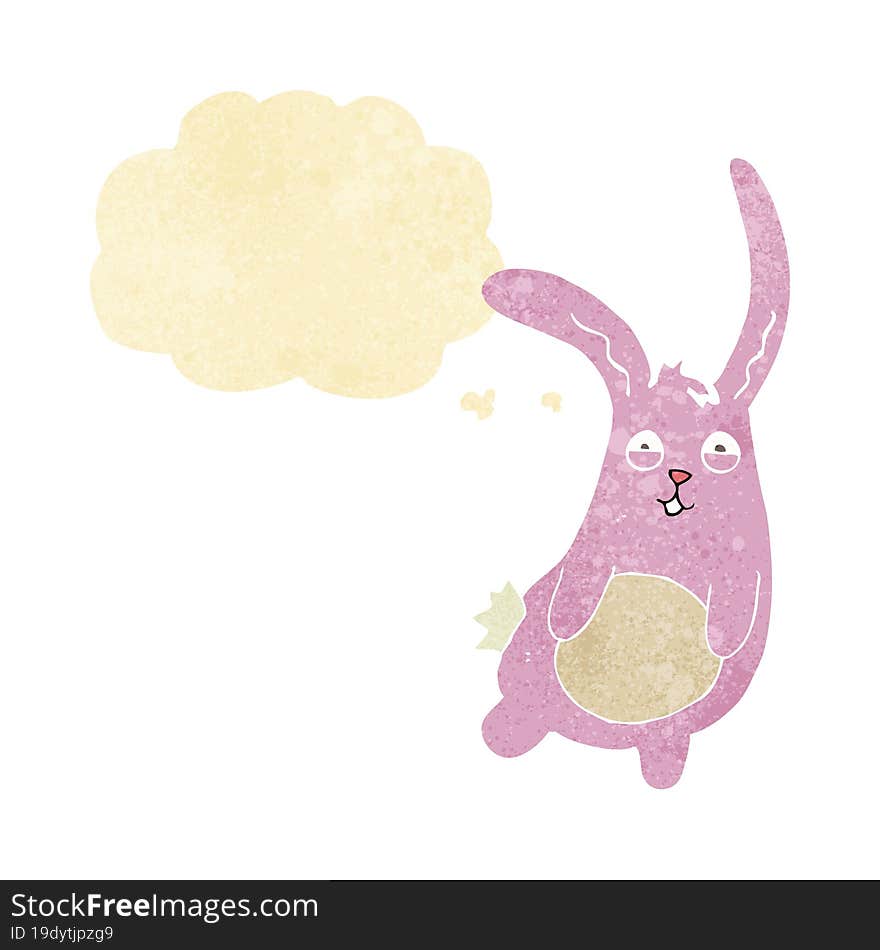 Funny Cartoon Rabbit With Thought Bubble