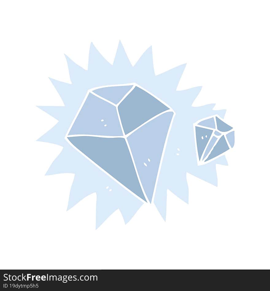 Flat Color Illustration Of A Cartoon Diamonds