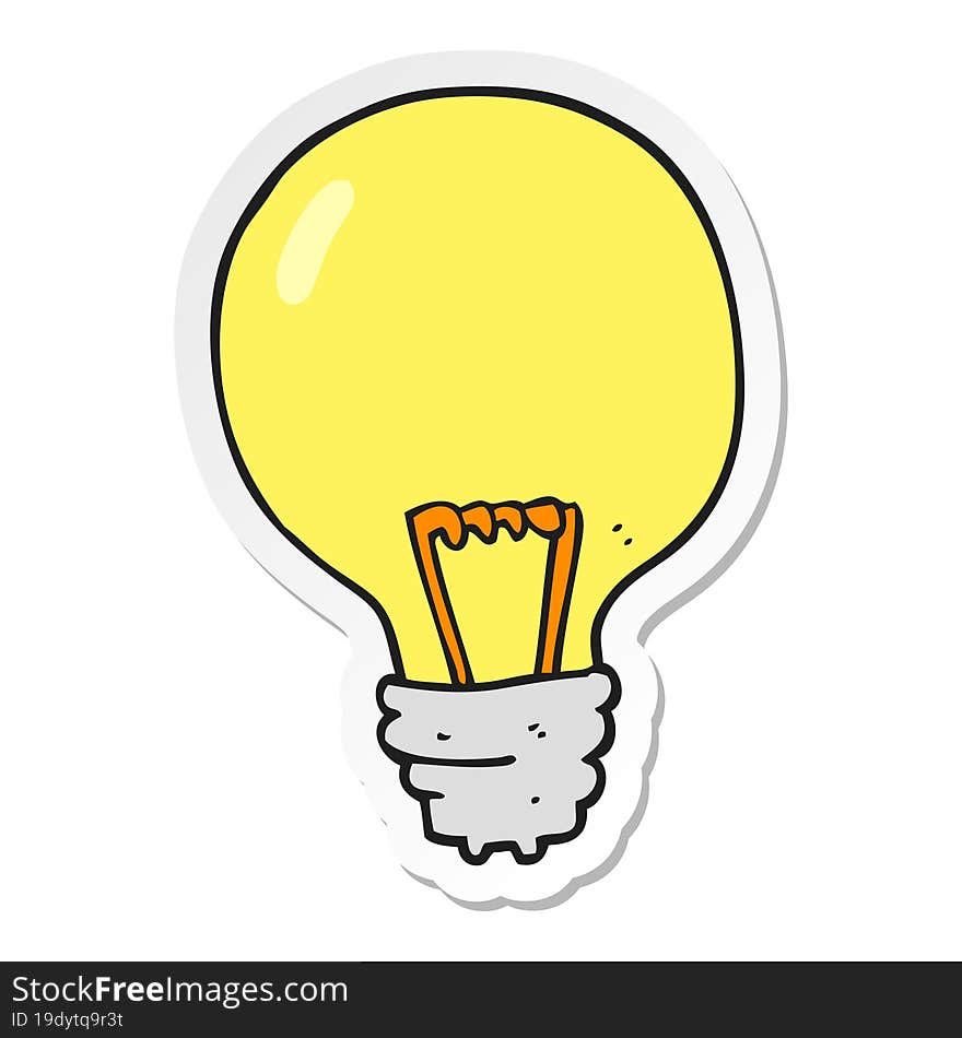 Sticker Of A Cartoon Light Bulb