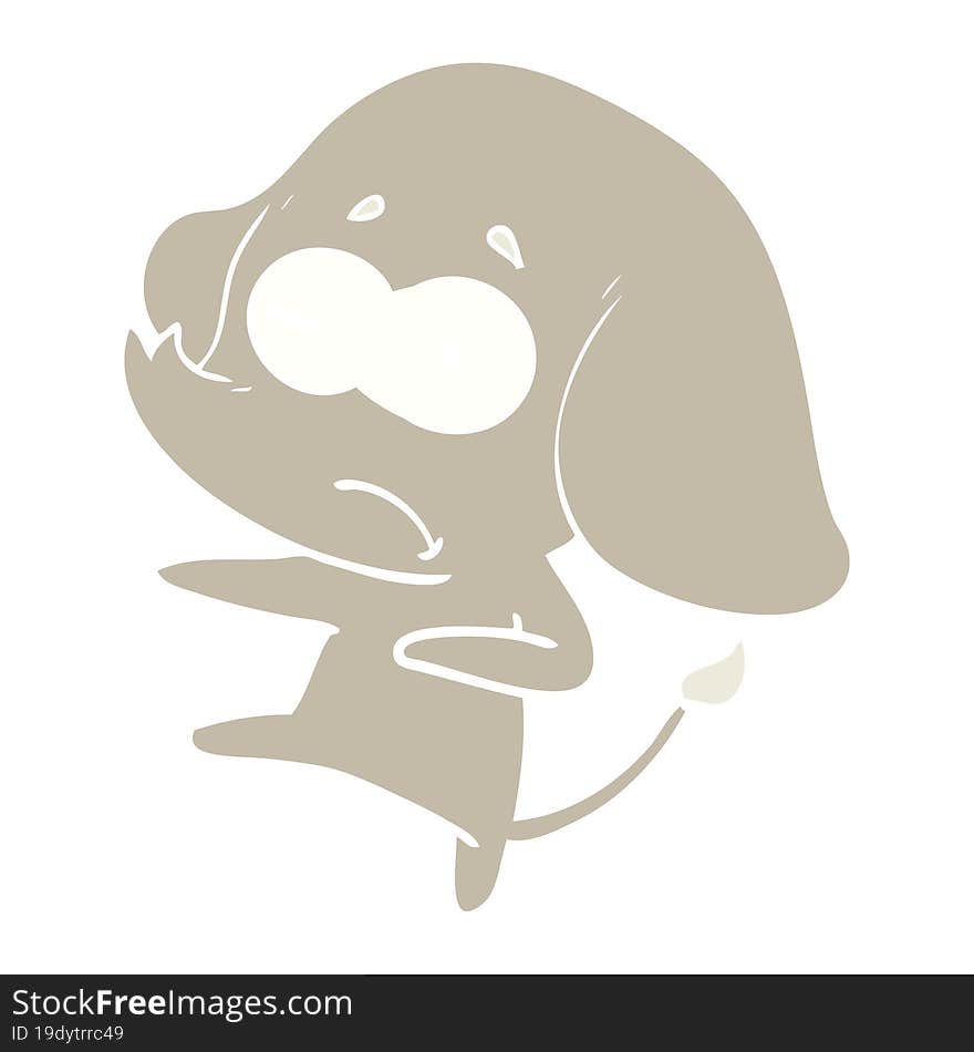 flat color style cartoon unsure elephant