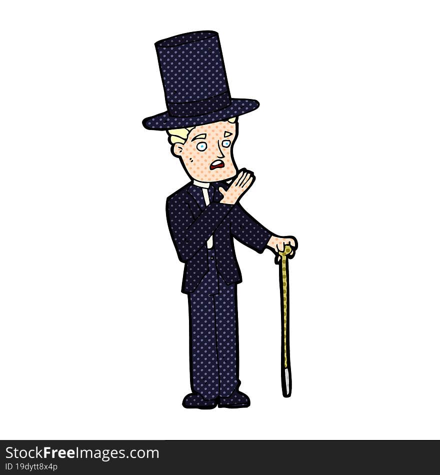 cartoon man wearing top hat