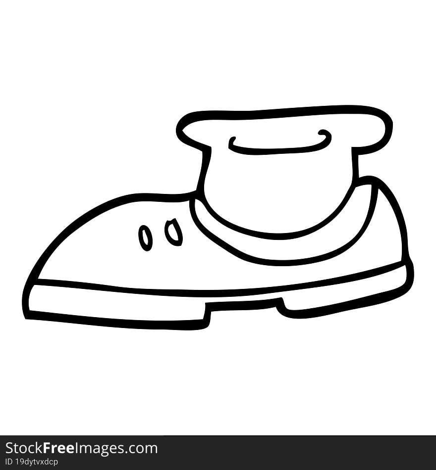 Line Drawing Cartoon Of A Shoe And Sock