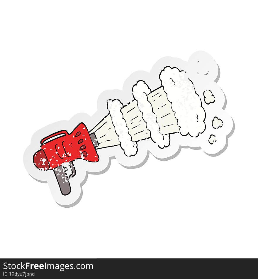 retro distressed sticker of a cartoon loud hailer