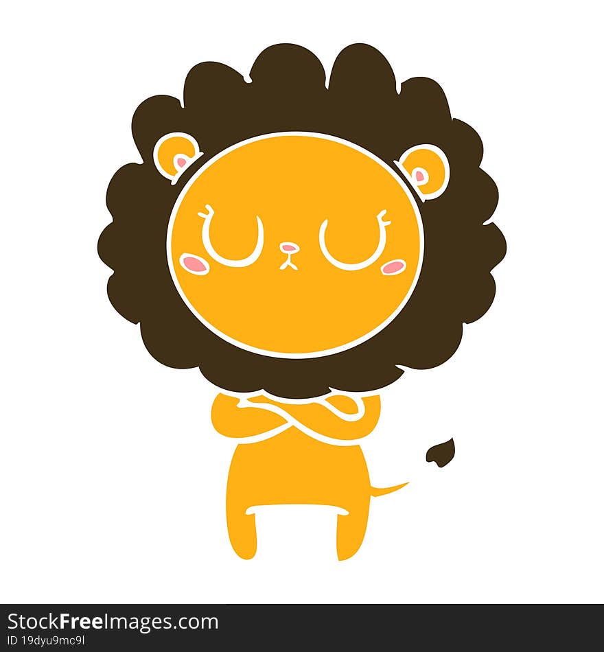 flat color style cartoon lion