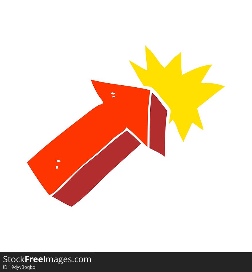 flat color illustration of pointing arrow symbol. flat color illustration of pointing arrow symbol