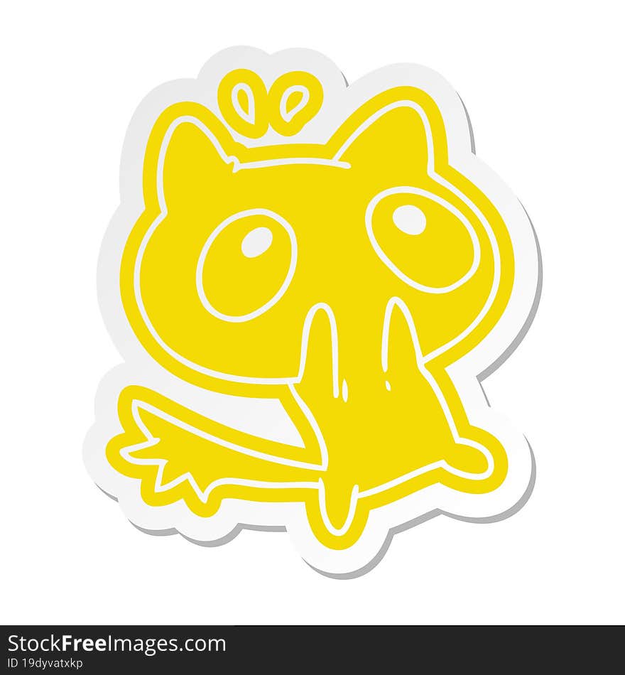 Cartoon Sticker Kawaii Of A Shocked Cat