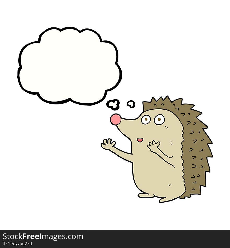 thought bubble cartoon cute hedgehog