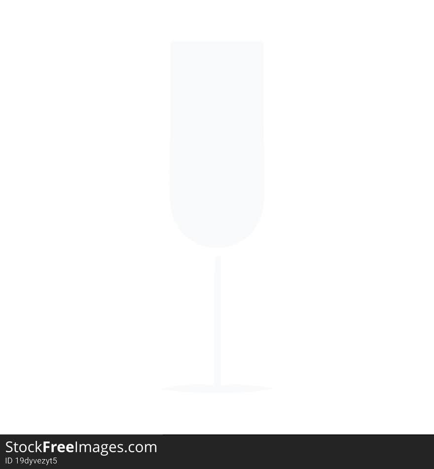 flat color retro cartoon of a champagne flute