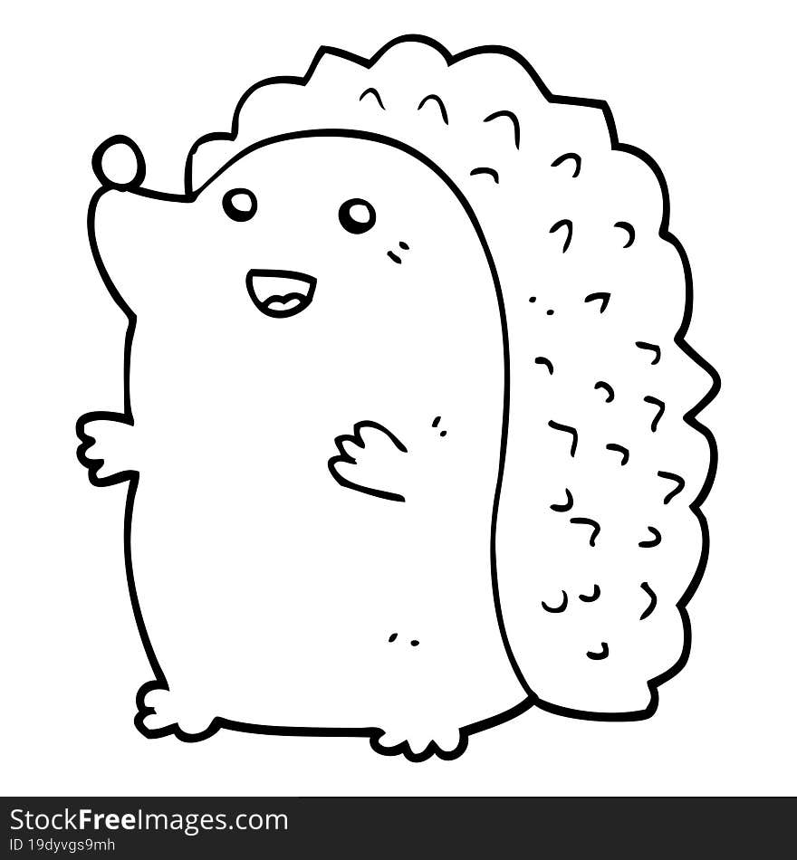 cartoon happy hedgehog