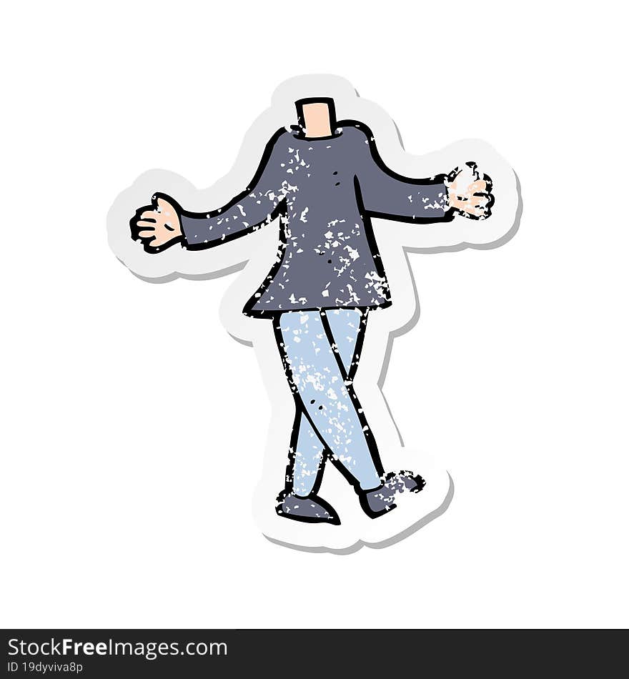 retro distressed sticker of a cartoon female body