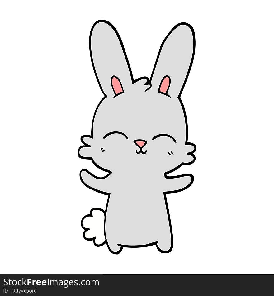 Cute Hand Drawn Doodle Style Cartoon Rabbit