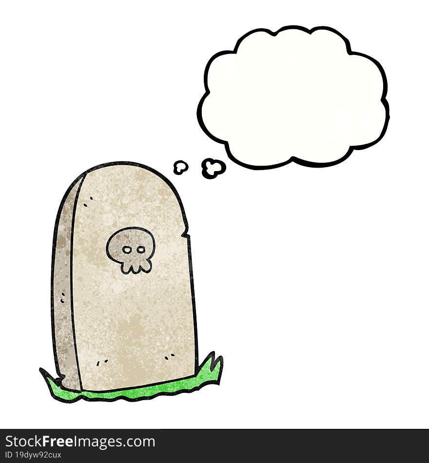 thought bubble textured cartoon grave