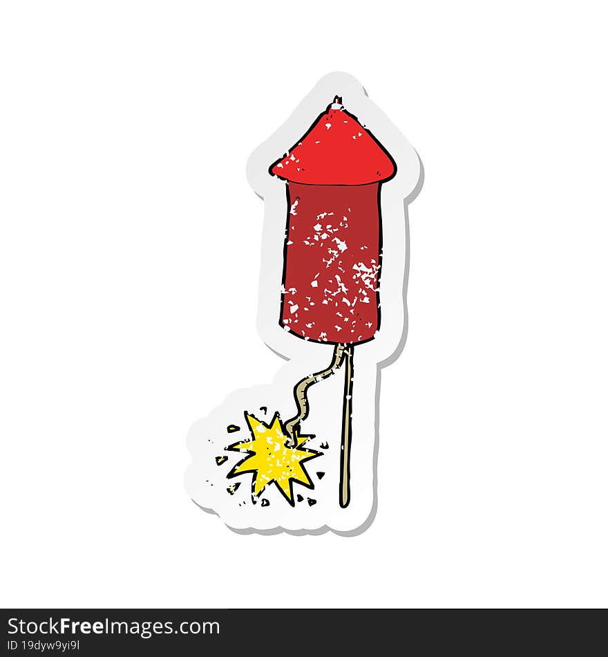 retro distressed sticker of a cartoon firework