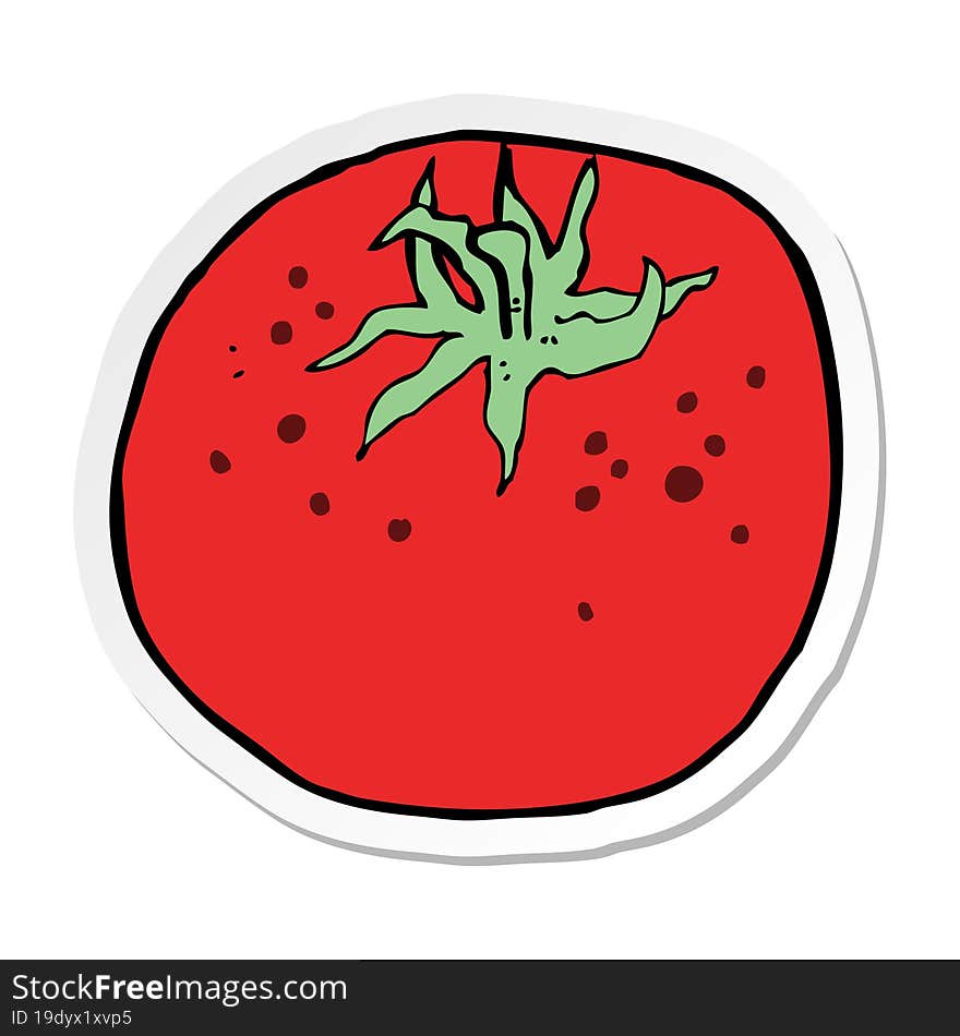 sticker of a cartoon tomato