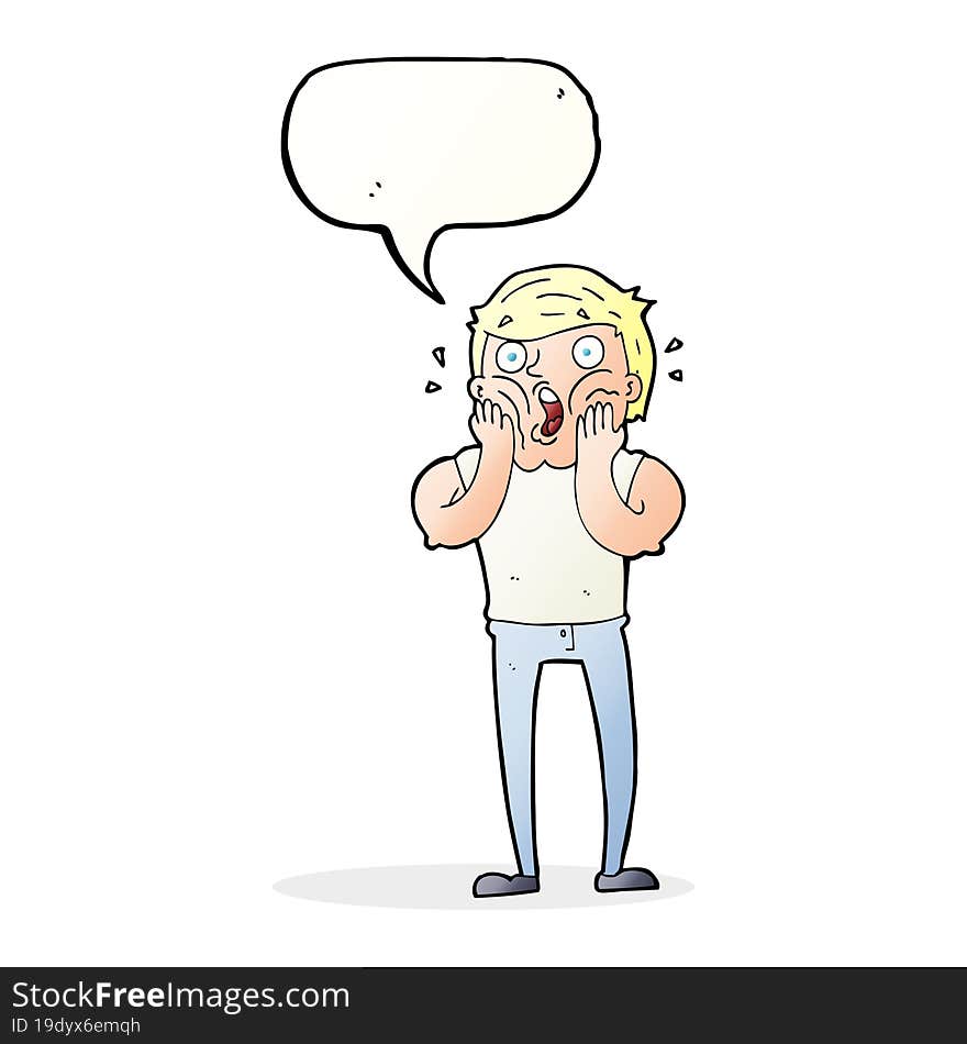 cartoon gasping man with speech bubble