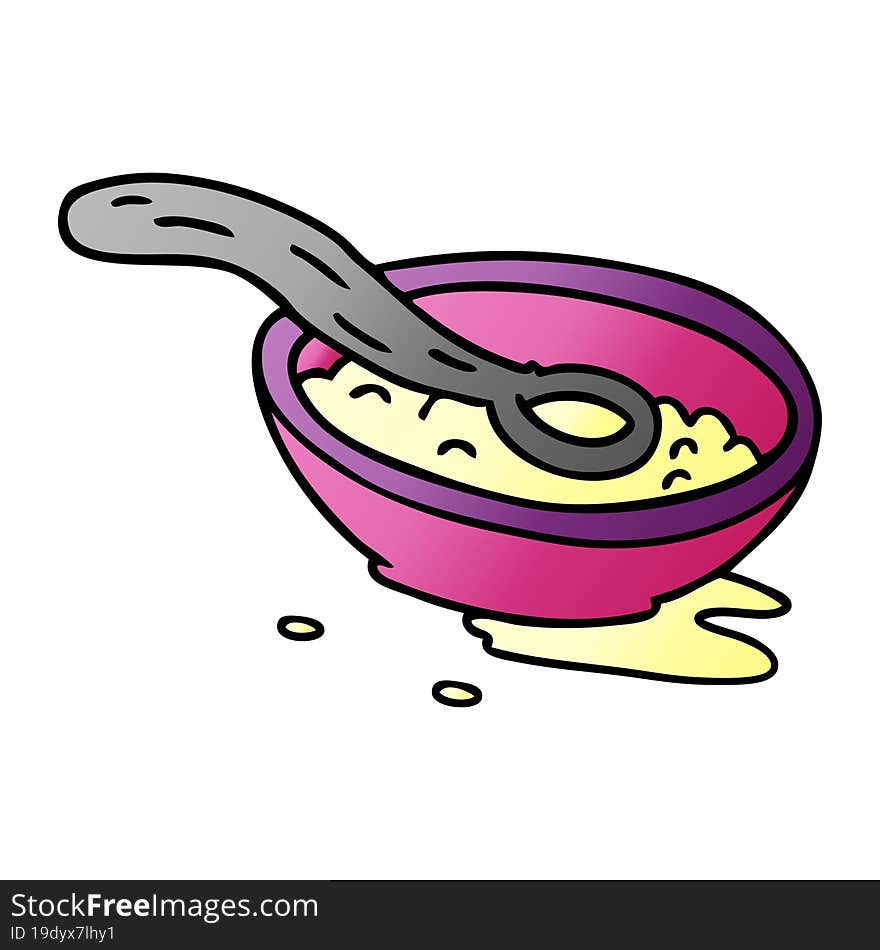 gradient cartoon doodle of a cereal bowl