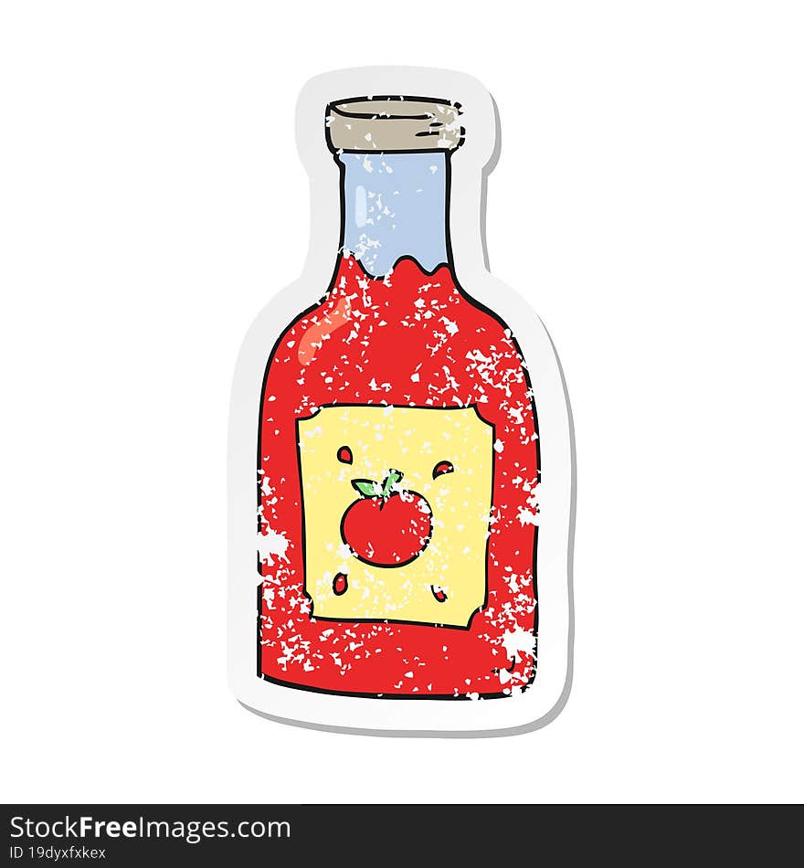 Retro Distressed Sticker Of A Cartoon Ketchup