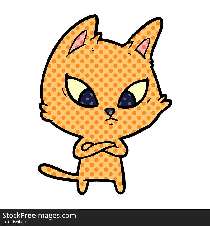 confused cartoon cat. confused cartoon cat