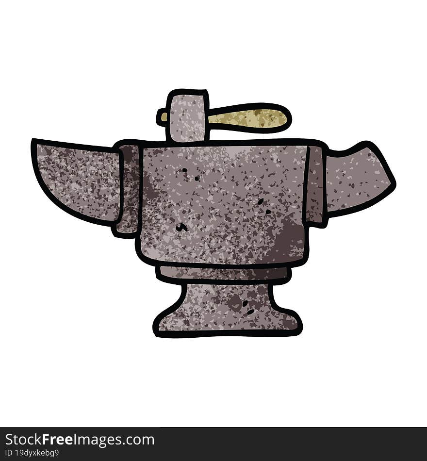 Cartoon Doodle Heavy Old Anvil