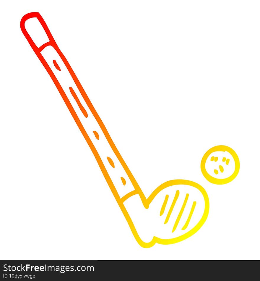 warm gradient line drawing of a cartoon golf club