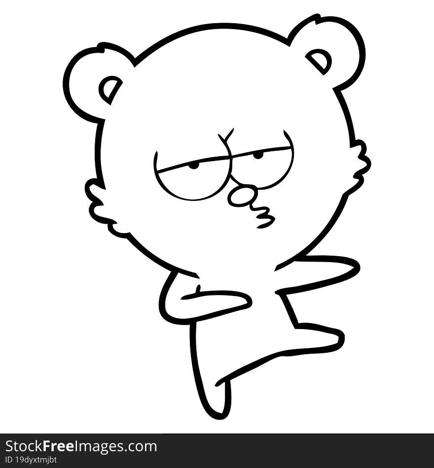 bored bear cartoon dancing. bored bear cartoon dancing