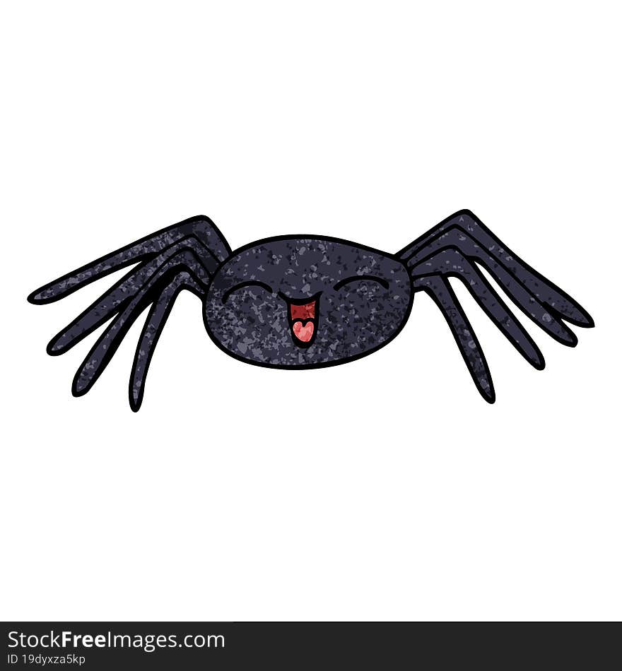 cartoon doodle happy spider