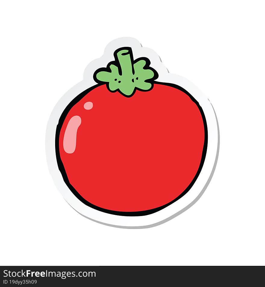 sticker of a cartoon tomato