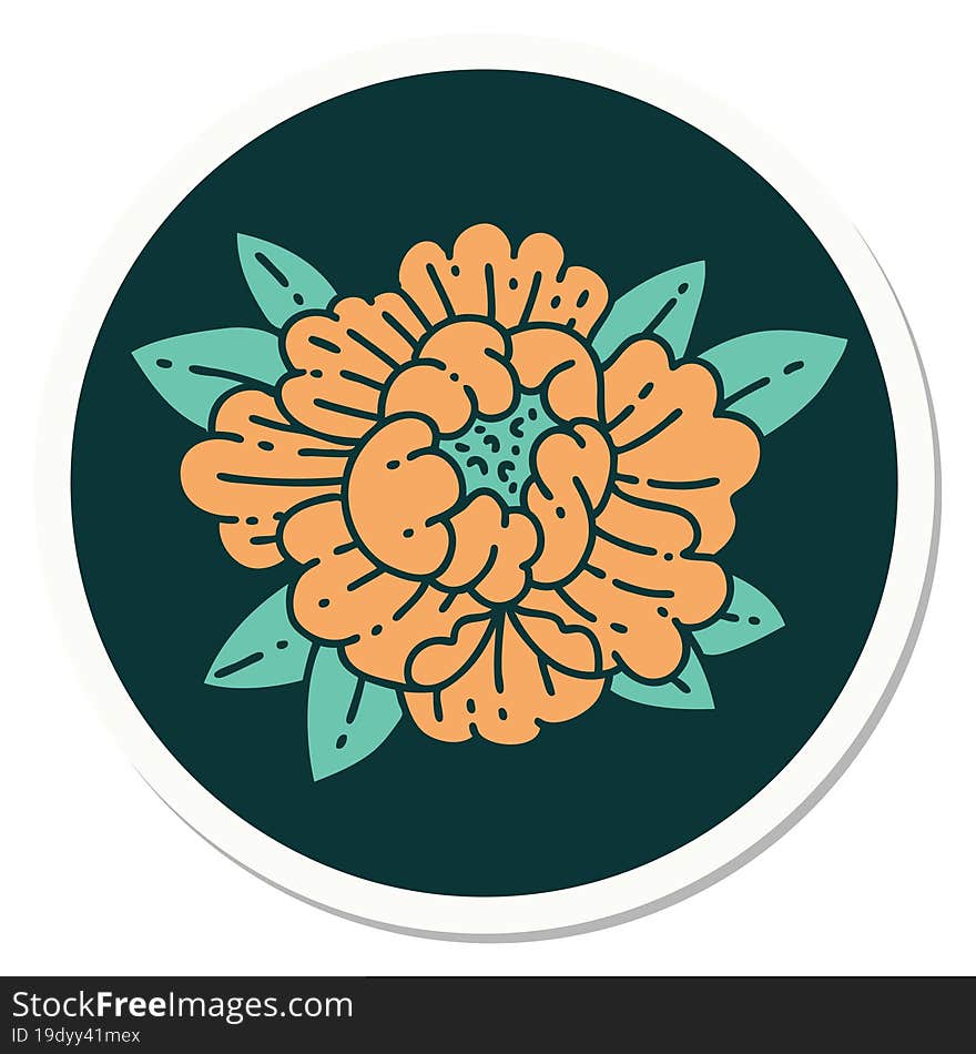 tattoo style sticker of a blooming flower