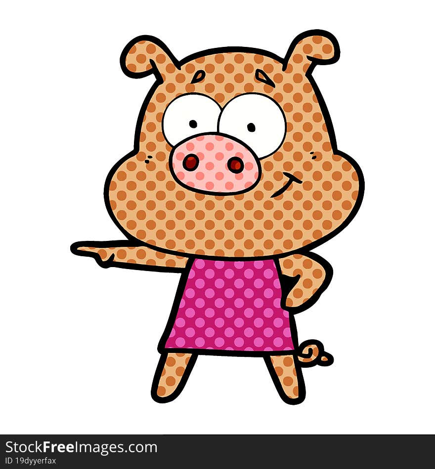 happy cartoon pig. happy cartoon pig