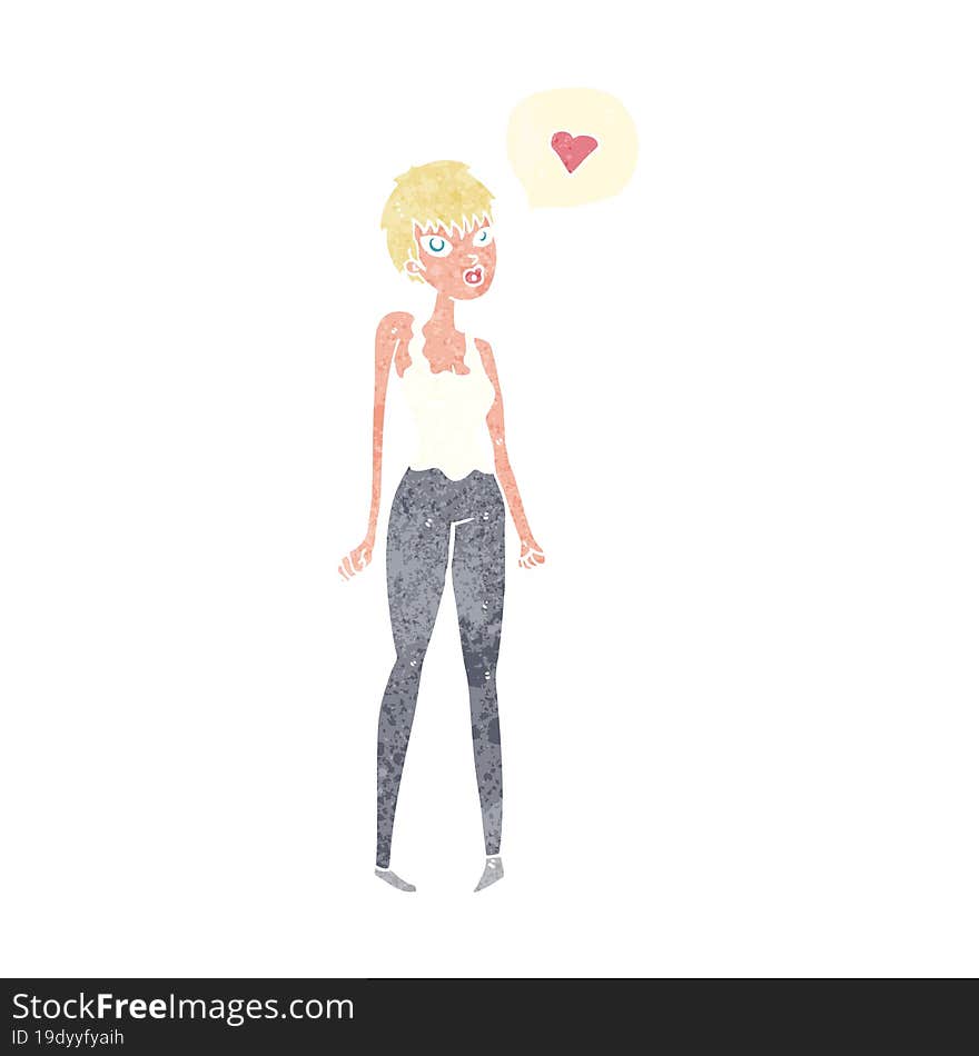 cartoon woman in love