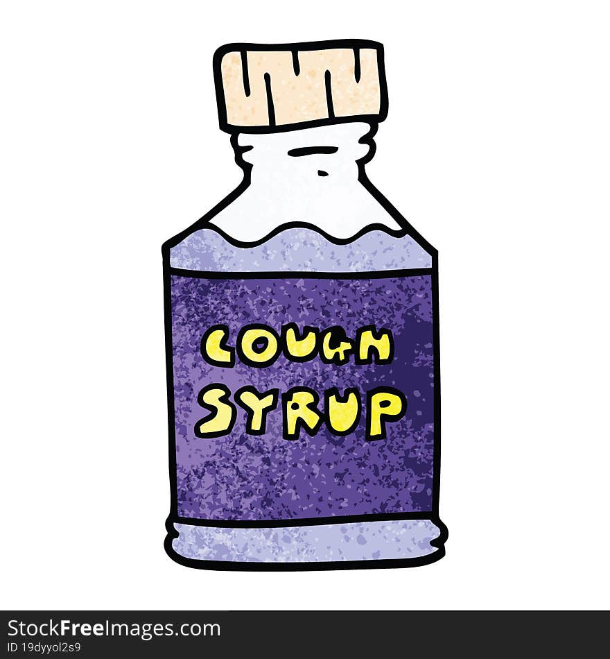 cartoon doodle cough syrup