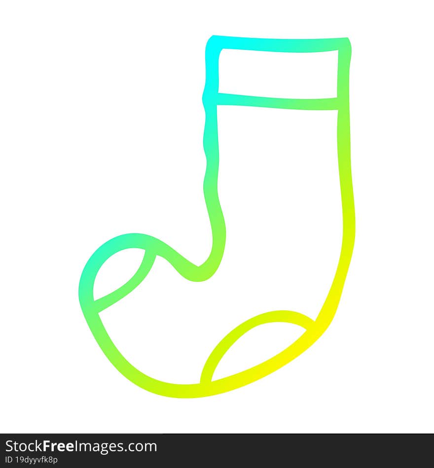 cold gradient line drawing cartoon old sock