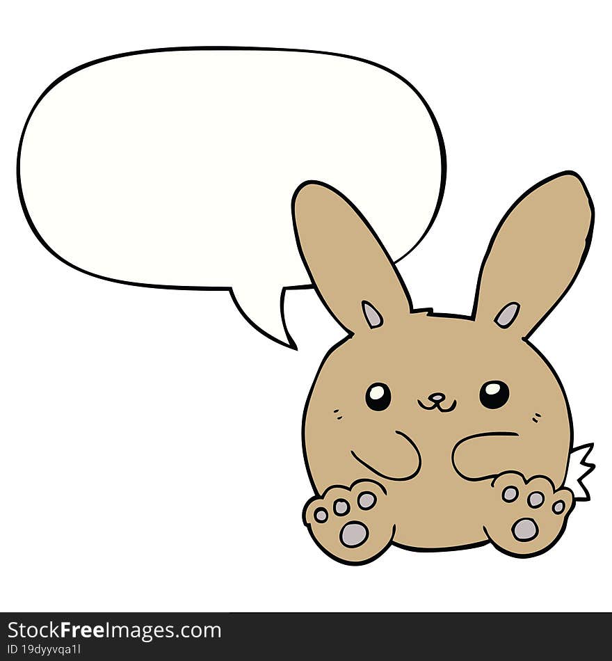 cartoon rabbit with speech bubble. cartoon rabbit with speech bubble