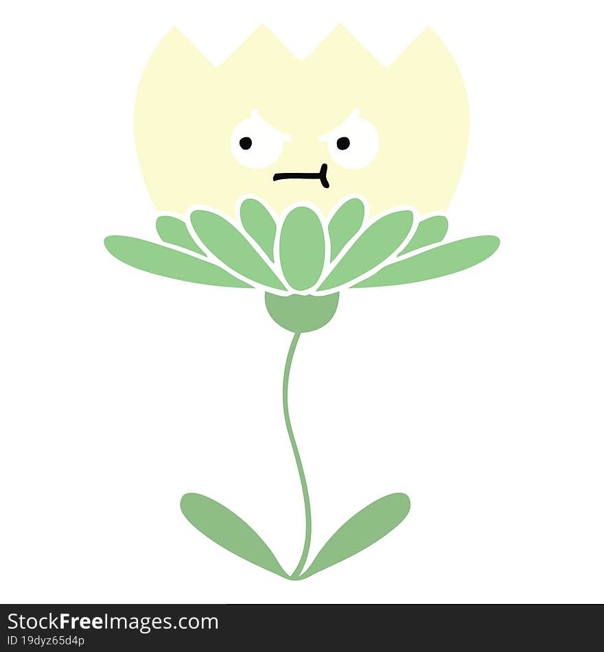 flat color retro cartoon of a flower