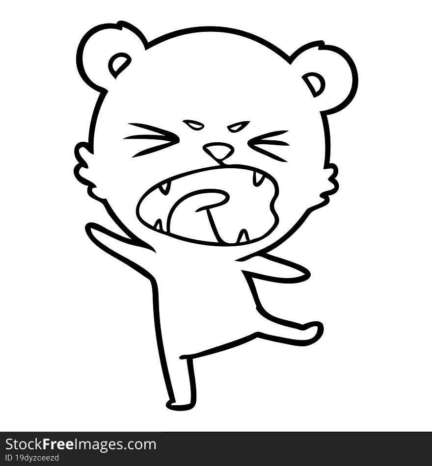 angry cartoon polar bear. angry cartoon polar bear