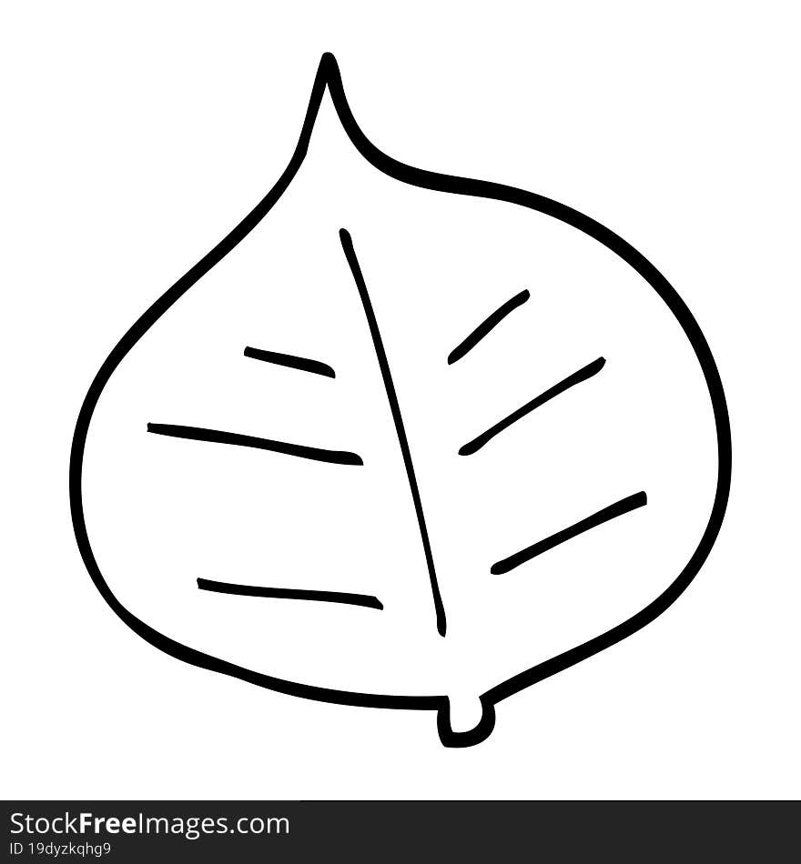 line drawing cartoon leaf