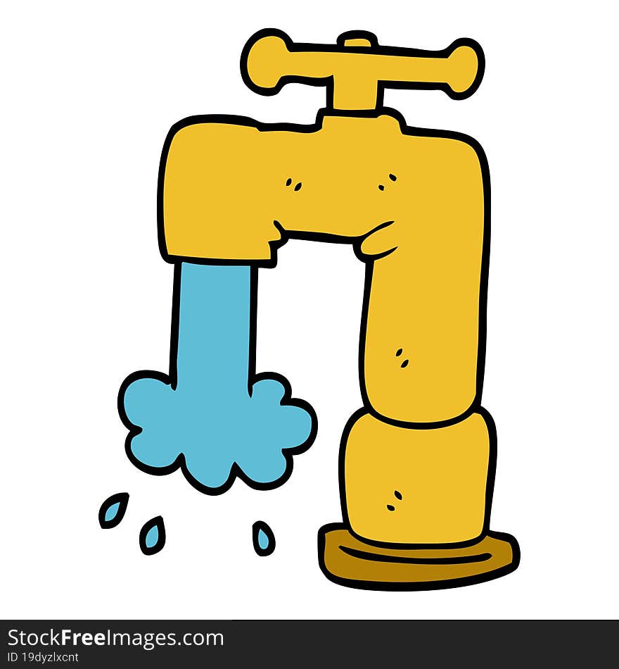 cartoon doodle pouring faucet