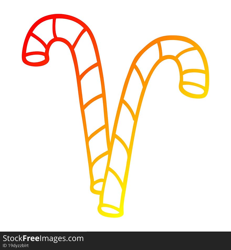 Warm Gradient Line Drawing Cartoon Pink Candy Cane