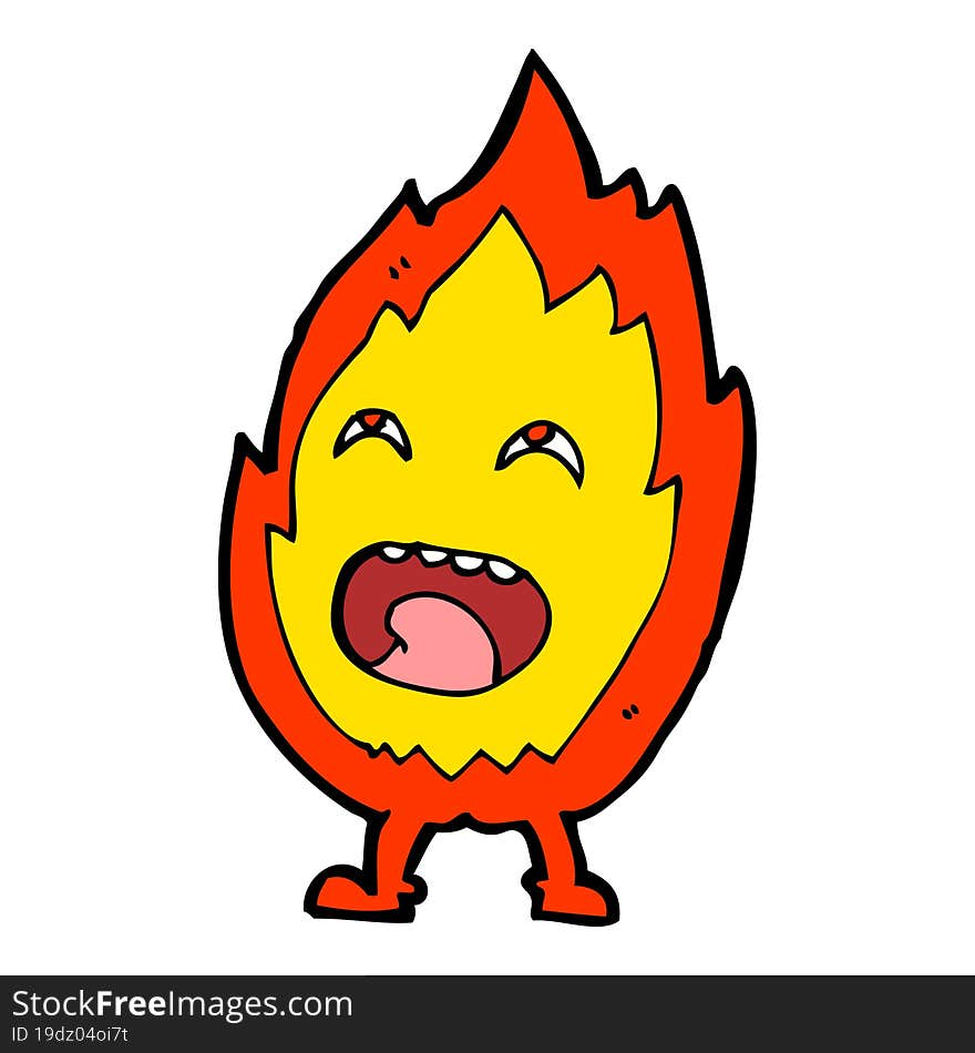 cartoon flame character