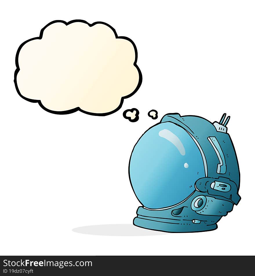 Cartoon Astronaut Helmet With Thought Bubble