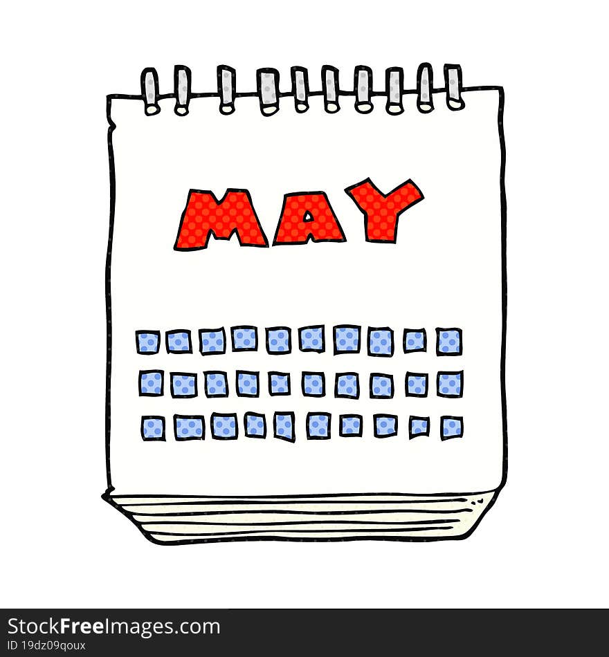 cartoon calendar showing month of may