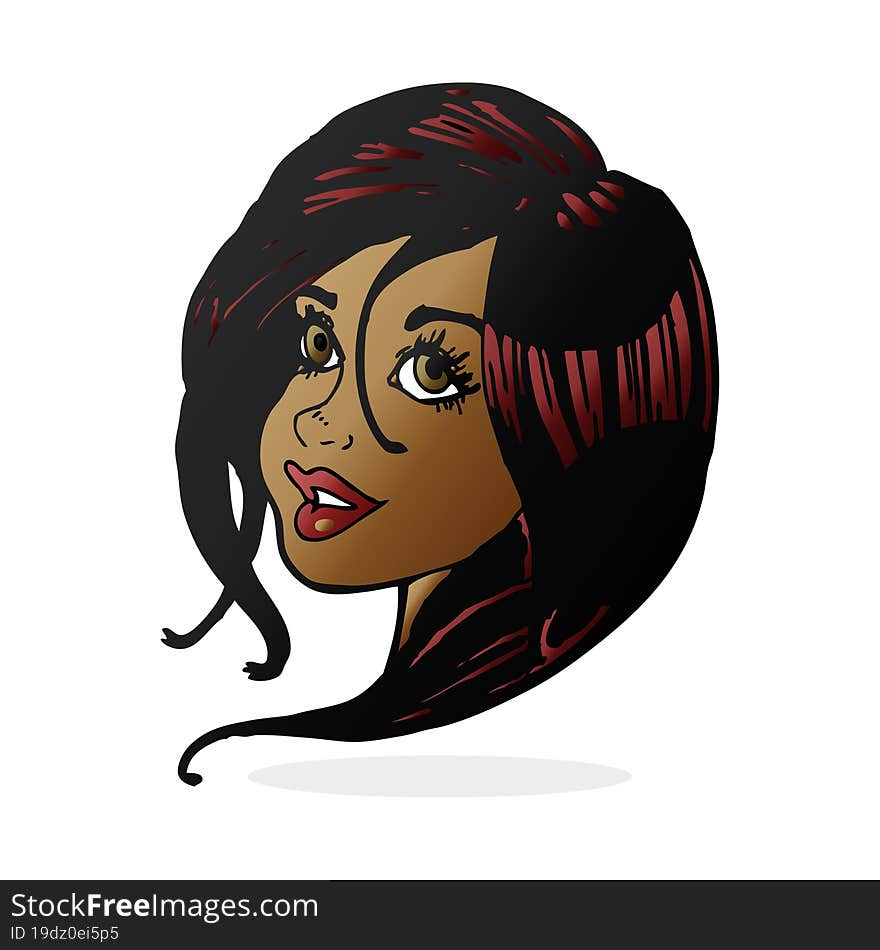 Cartoon Pretty Female Face